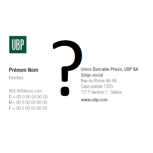 UBP Cartes de Visite - Suisse - recto - éditeur